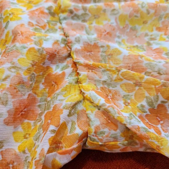 1. State Yellow Floral Tiered Blouson Flutter Sleeve Spring Dress XL. B13 - Picture 10 of 15